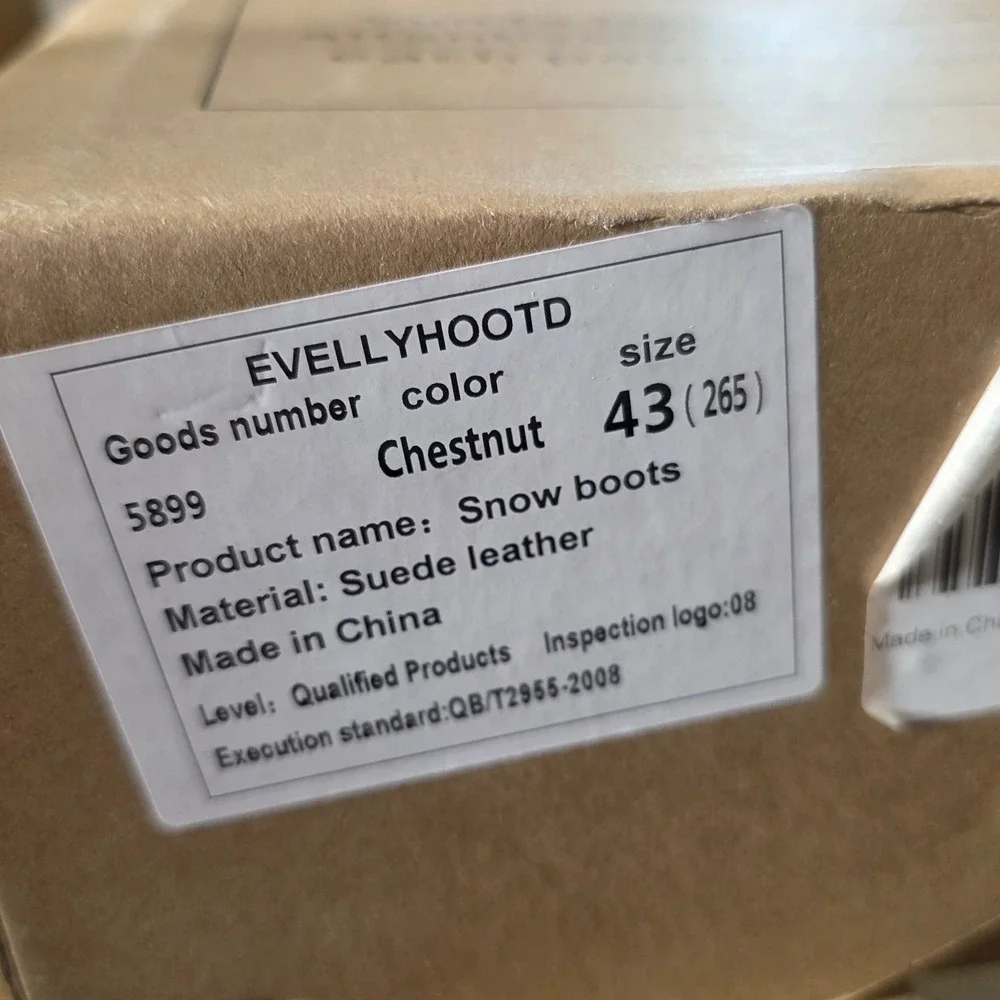 Evellyhootd Snow Boots Men Size 43 Chestnut New Suede Faux Fur Ankle Boot 5899